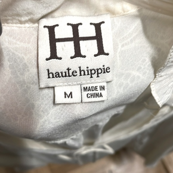 Haute Hippie Cream Silk and Lace Blouse - Picture 6 of 7